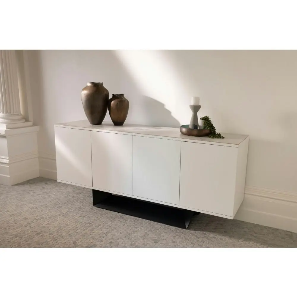 Raimon Furniture Arianna Modern Sideboard Buffet Unit Storage Cabinet Ceramic - Marmo / White