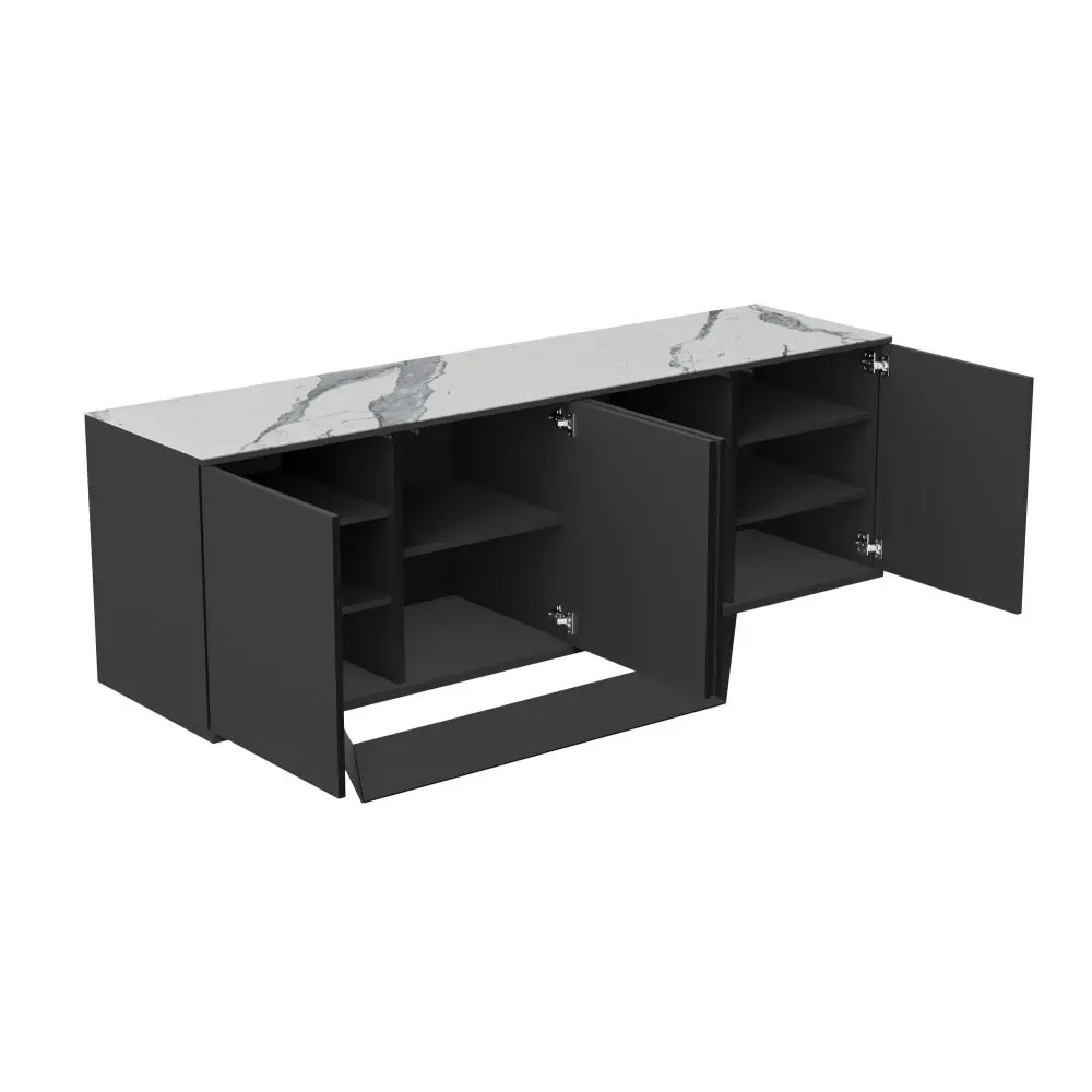 Raimon Furniture Arianna Modern Sideboard Buffet Unit Storage Cabinet Ceramic - Marmo / Black