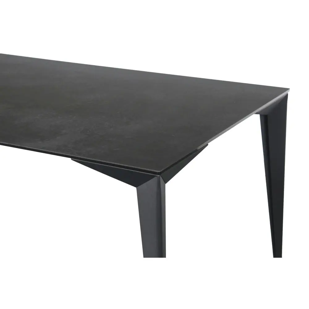 Raimon Furniture Alexandra Modern Rectangular Kitchen Dining Table Ceramic Metal Frame 200cm - Nero