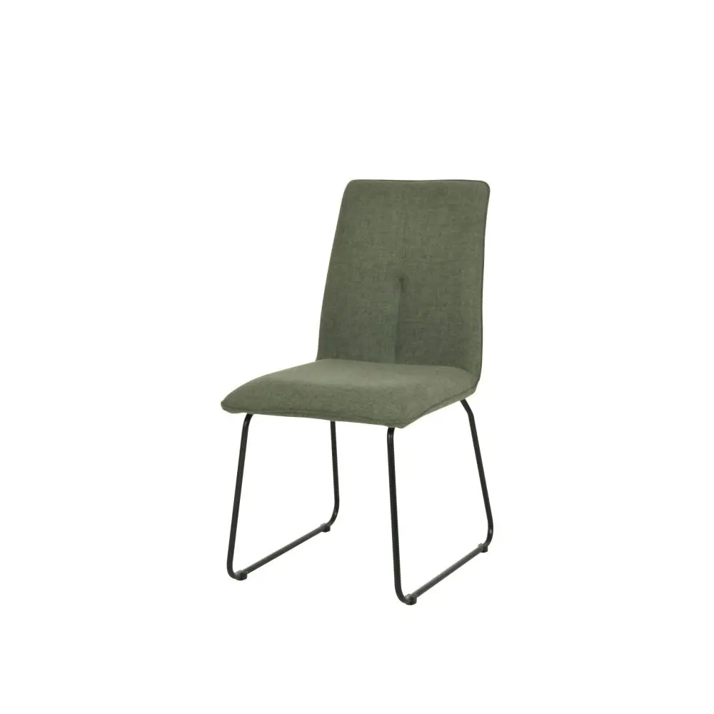 Set Of 2 Kirie Boucle Fabric Kitchen Dining Chair Metal Legs - Pine