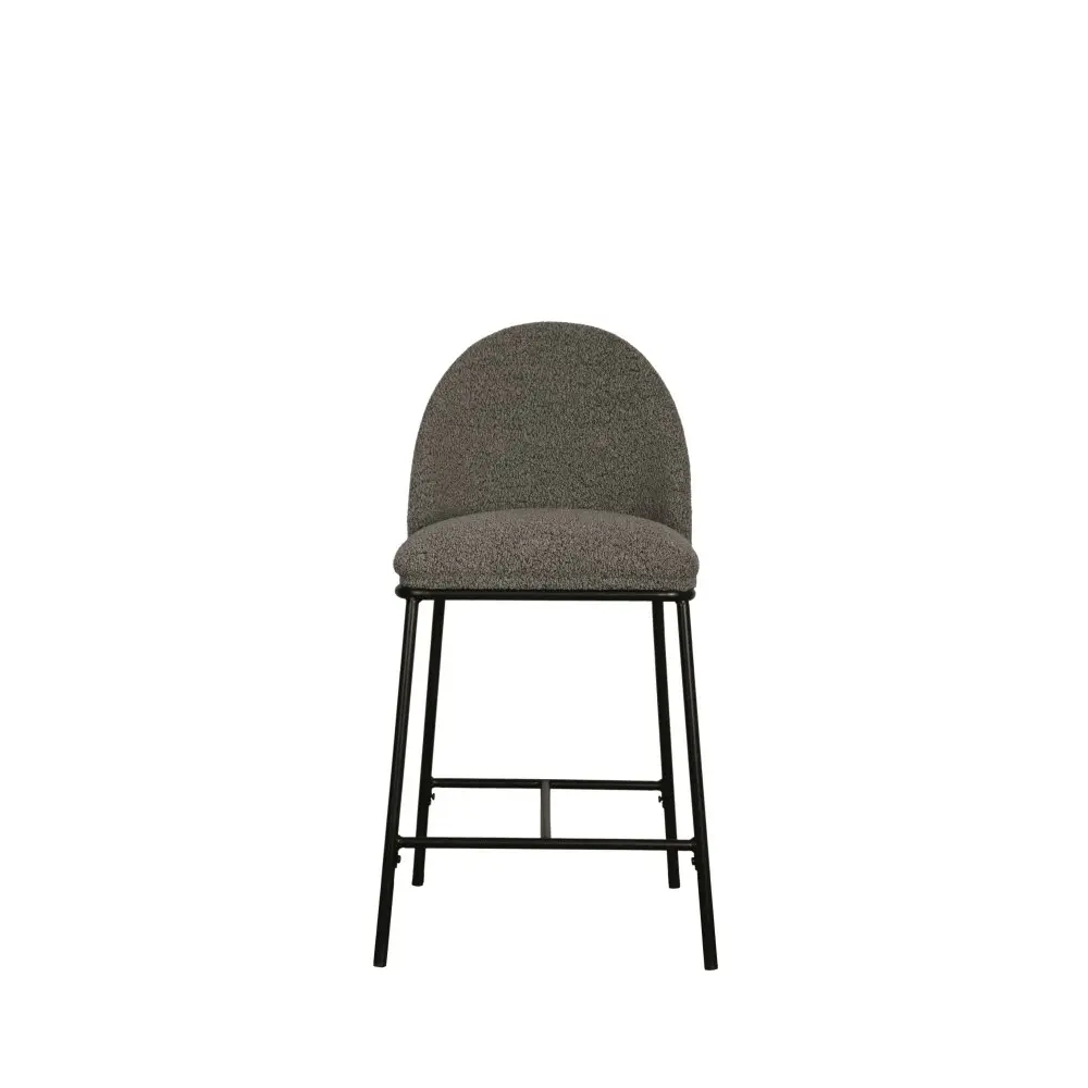 Raimon Furniture Set Of 2 Enea Modern Boucle Fabric Kitchen Counter Bar Stool 65cm - Slate