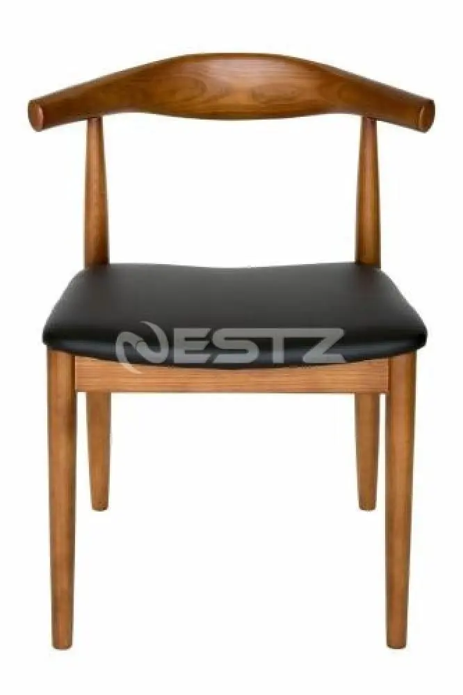 Set of 2 - Hans Wegner Replica CH20 Elbow Dining Chair - Walnut Frame - Black