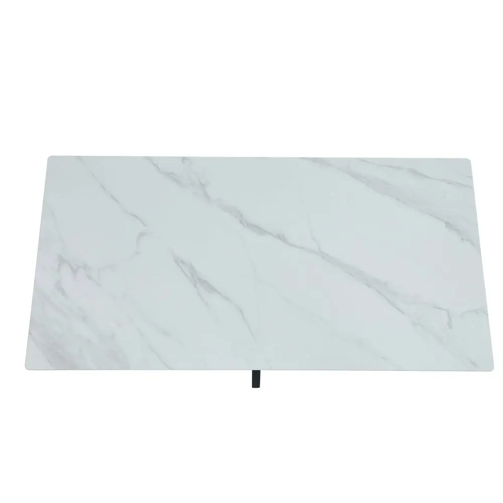 Raimon Furniture Randell Ceramic Marble Look Rectangle Kitchen Dining Table 180cm - Snow White