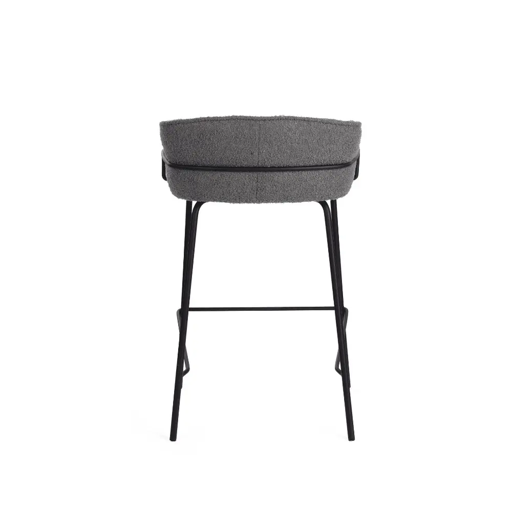 Raimon Furniture Set Of 2 Noemi Fabric Kitchen Counter Bar Stools 66cm Metal Frame - Seal