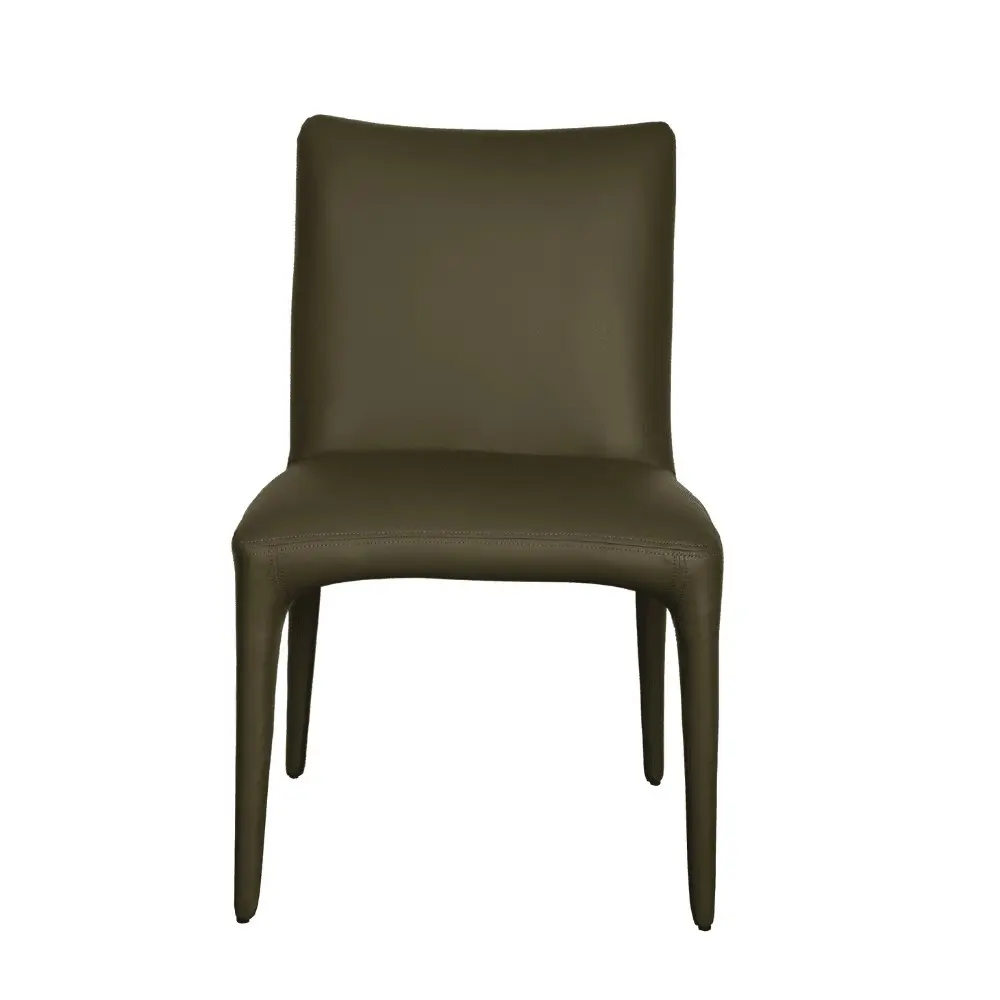 Raimon Furniture Set Of 2 Ludo Modern Eco Leather Kitchen Dining Chair - Olive