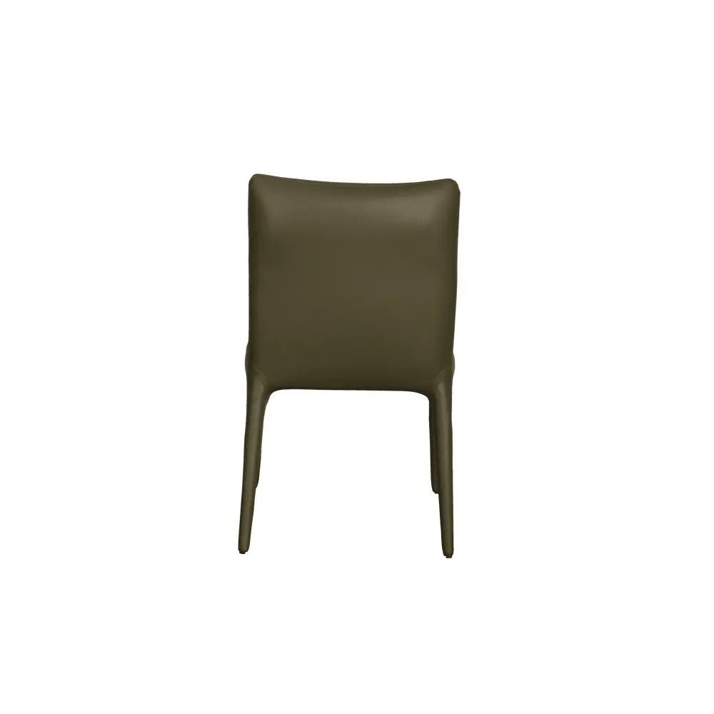 Raimon Furniture Set Of 2 Ludo Modern Eco Leather Kitchen Dining Chair - Olive