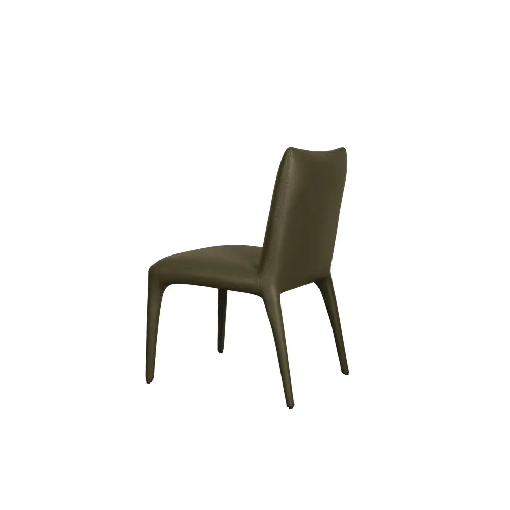 Raimon Furniture Set Of 2 Ludo Modern Eco Leather Kitchen Dining Chair - Olive