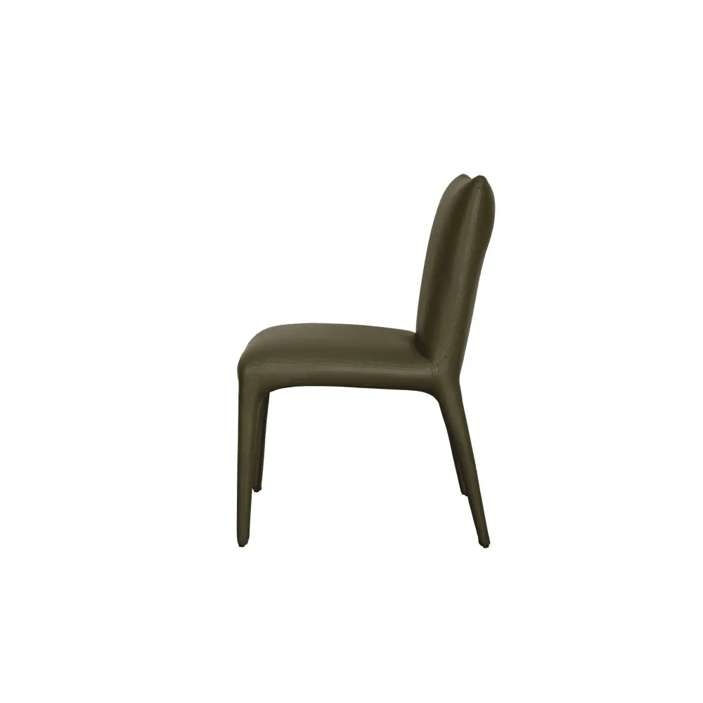 Raimon Furniture Set Of 2 Ludo Modern Eco Leather Kitchen Dining Chair - Olive