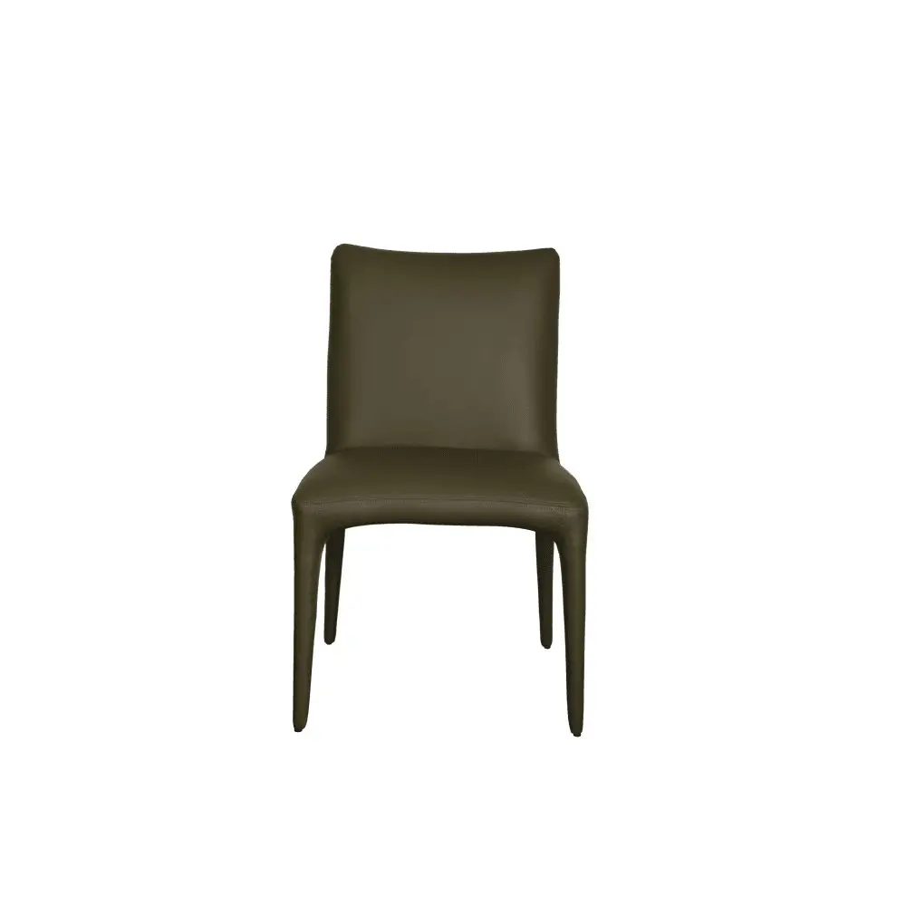 Raimon Furniture Set Of 2 Ludo Modern Eco Leather Kitchen Dining Chair - Olive