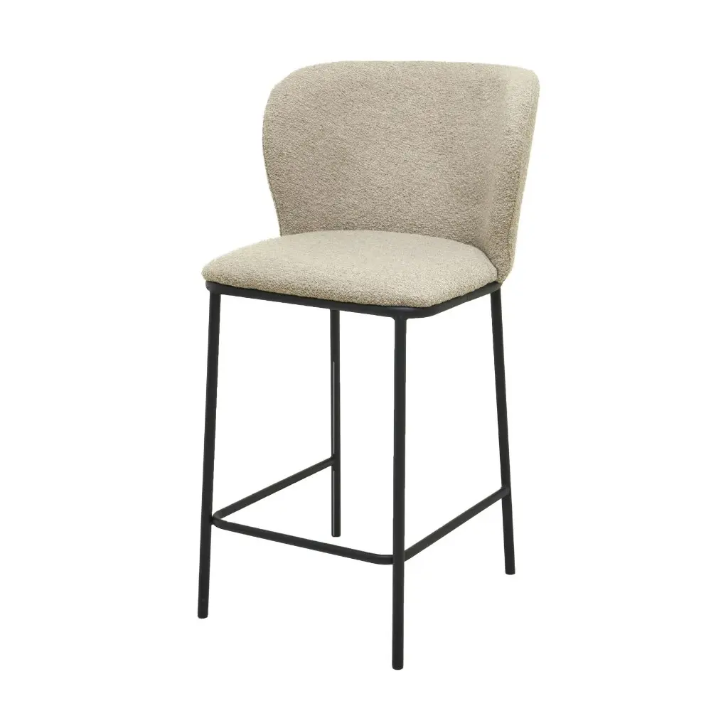 Raimon Furniture Set Of 2 Paolo Modern Boucle Fabric Kitchen Counter Bar Stool - Latte