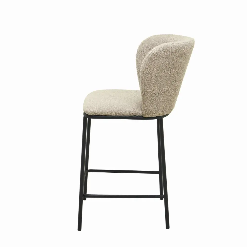 Raimon Furniture Set Of 2 Paolo Modern Boucle Fabric Kitchen Counter Bar Stool - Latte