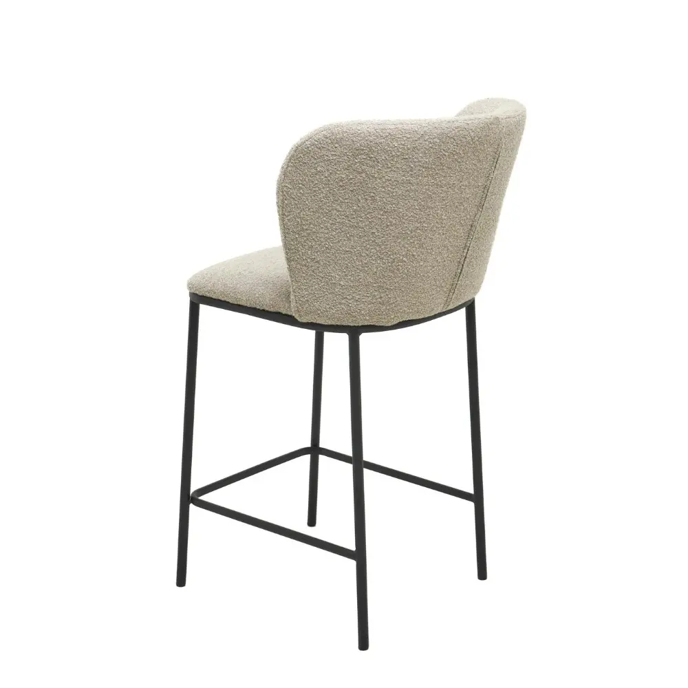 Raimon Furniture Set Of 2 Paolo Modern Boucle Fabric Kitchen Counter Bar Stool - Latte