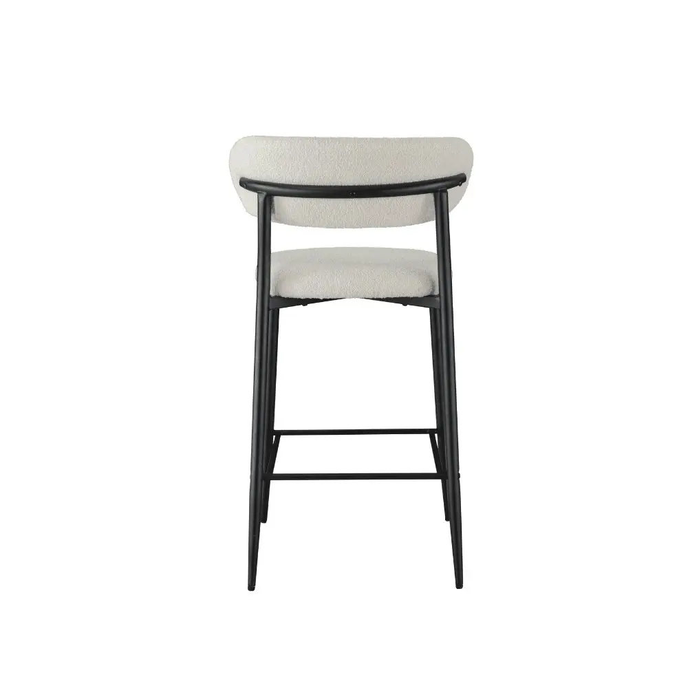 Raimon Furniture Set Of 2 Gio Modern Boucle Fabric Kitchen Counter Bar Stool 66cm - Off White