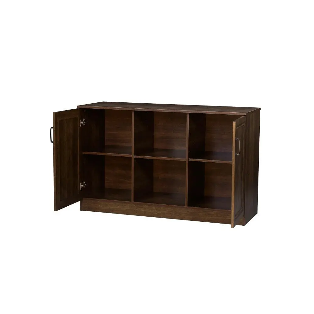 Maestro Furniture Dallas Wooden 2-Door Sideboard Buffet Unit Storage Cabinet Dark Walnut