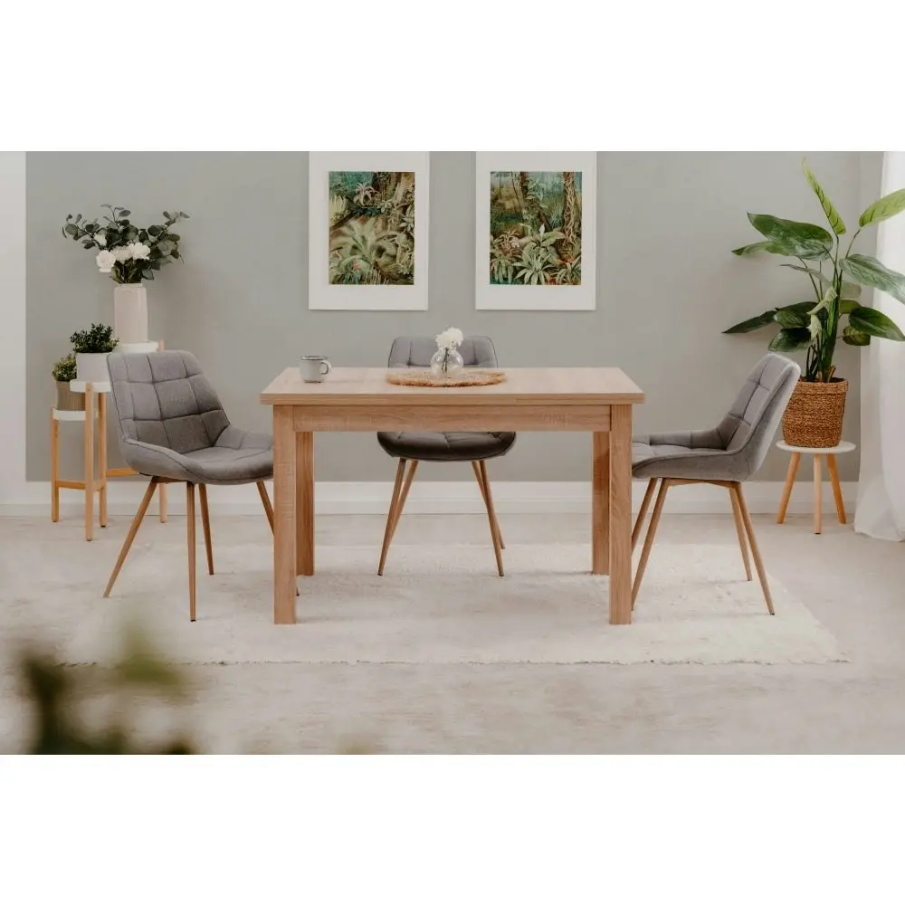 Design Square Vernon Wooden Extendable Kitchen Dining Table Extendable 120-200cm Oak