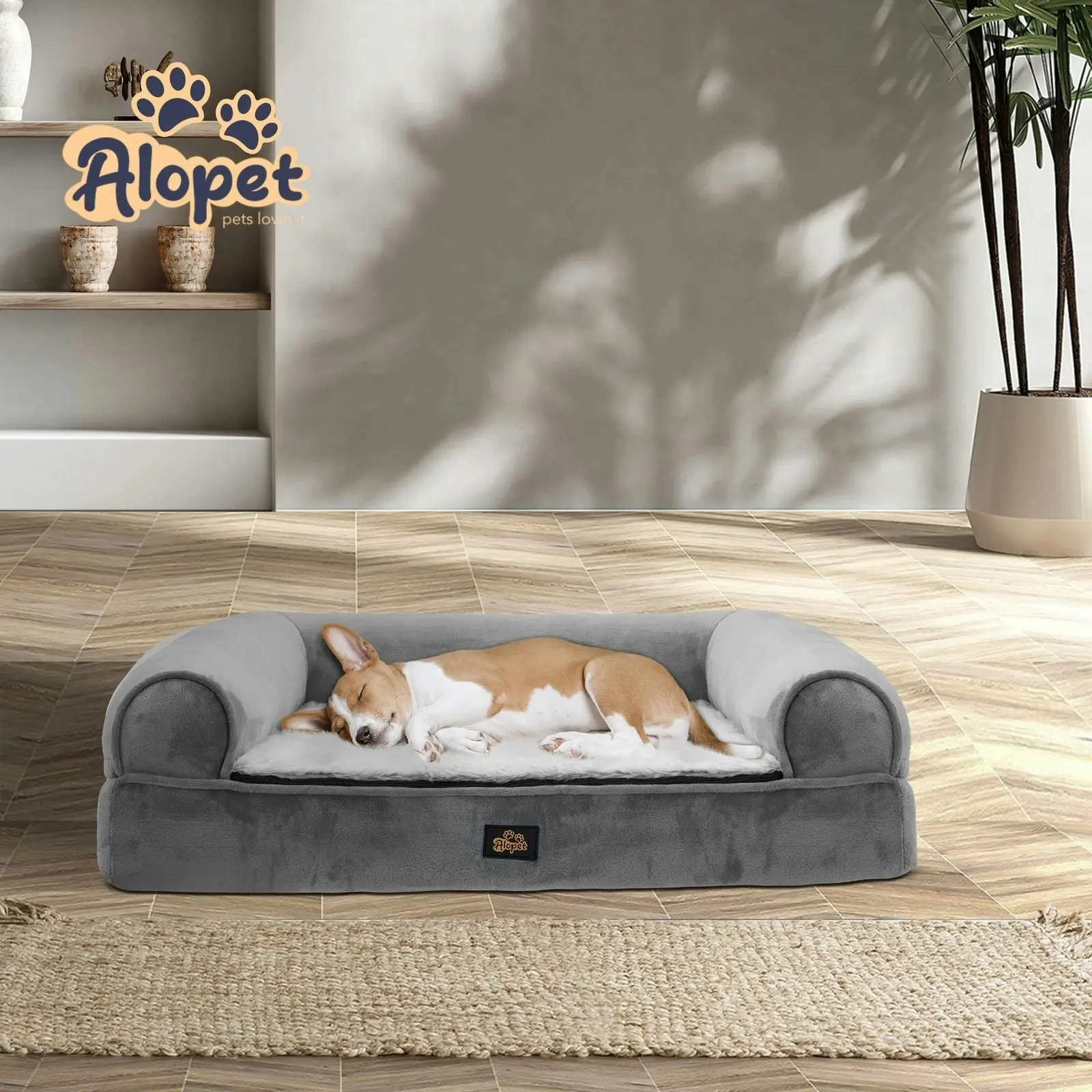 Alopet Pet Calming Bed Memory Foam Dog Orthopedic Sofa Removable Cover Extra Extra Large