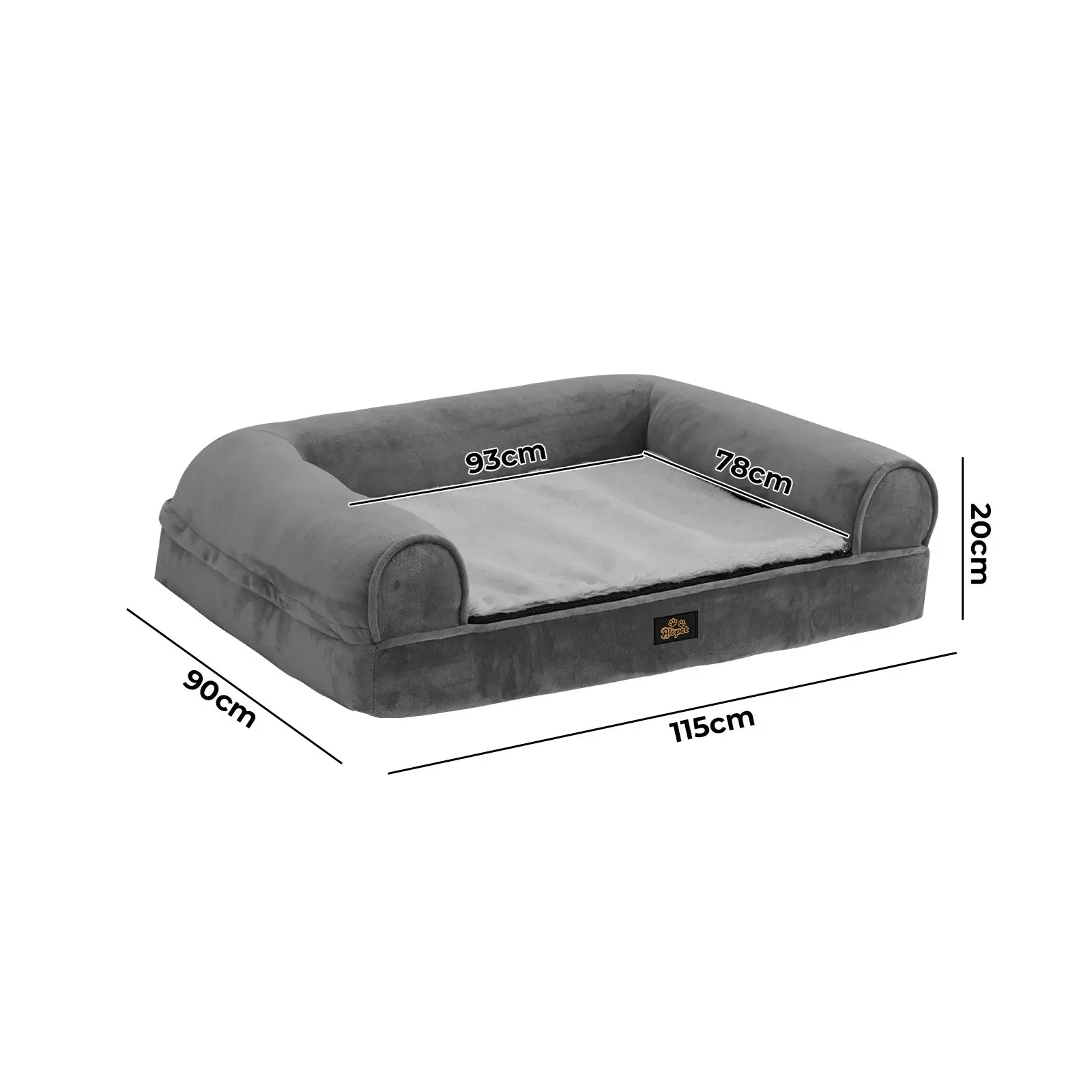 Alopet Dog Calming Bed Pet Orthopedic Memory Foam Sofa Washable Removable Cover Extra Large