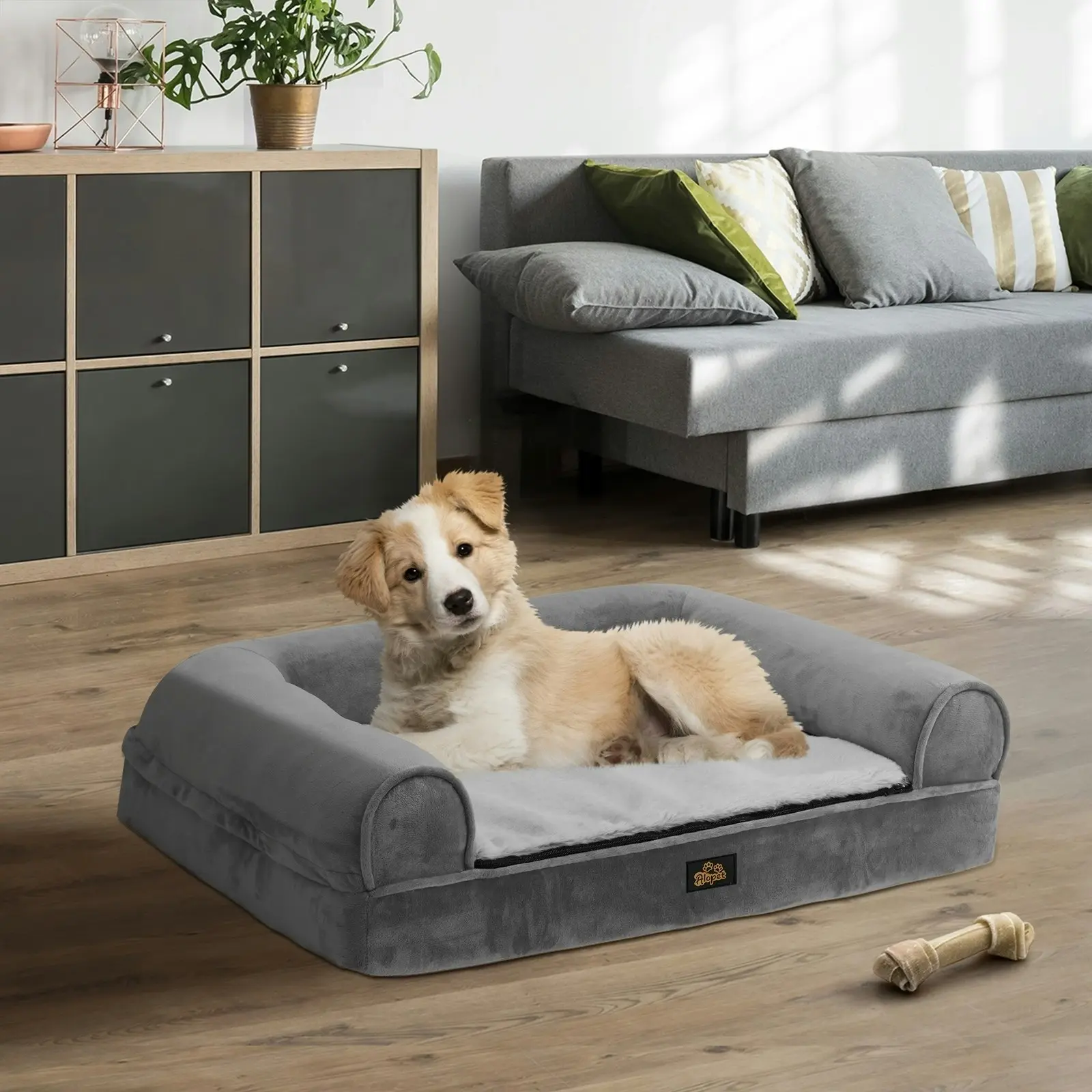 Alopet Dog Calming Bed Pet Orthopedic Memory Foam Sofa Washable Removable Cover Extra Large