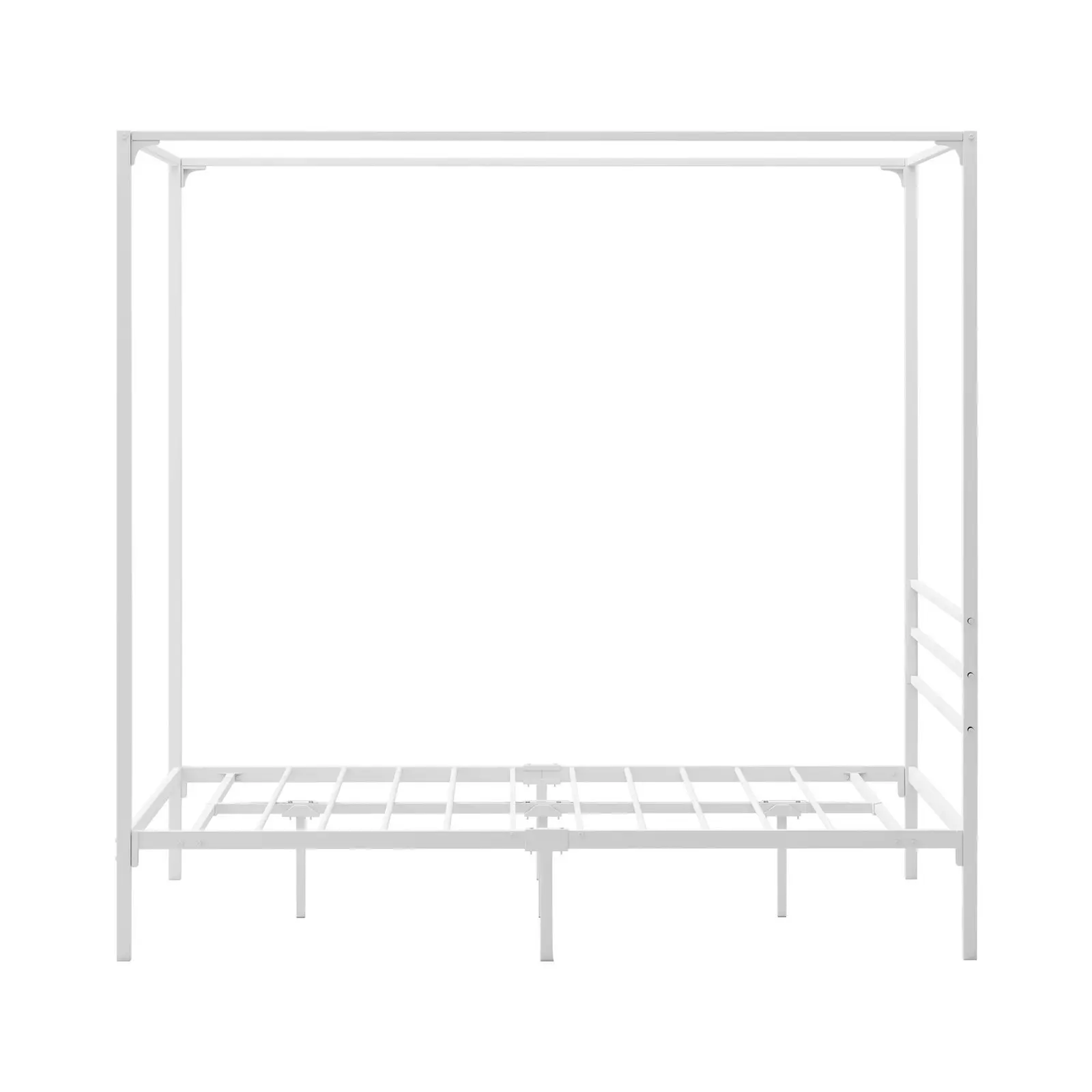 Oikiture Metal Canopy Bed Frame Double Size Beds Platform White