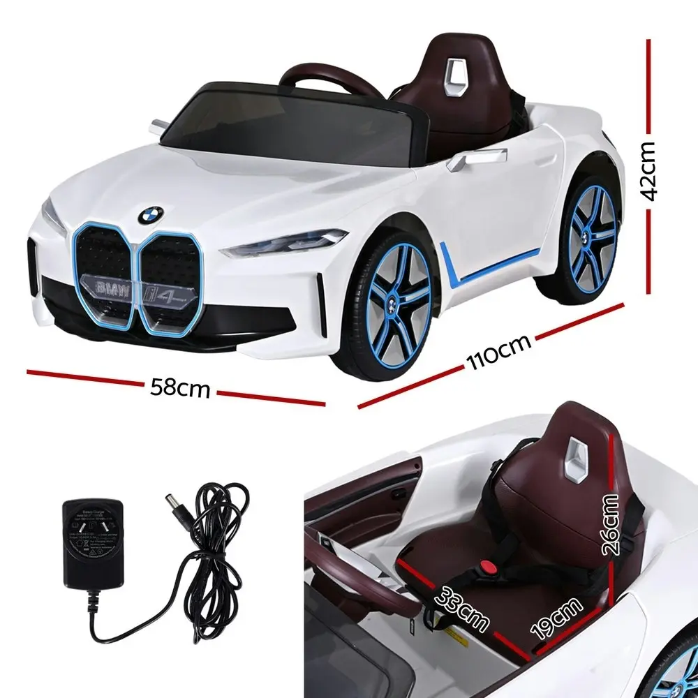 Kids Ride On Car Bmw Licensed I4 Sports Remote Control Electric Toys 12V White