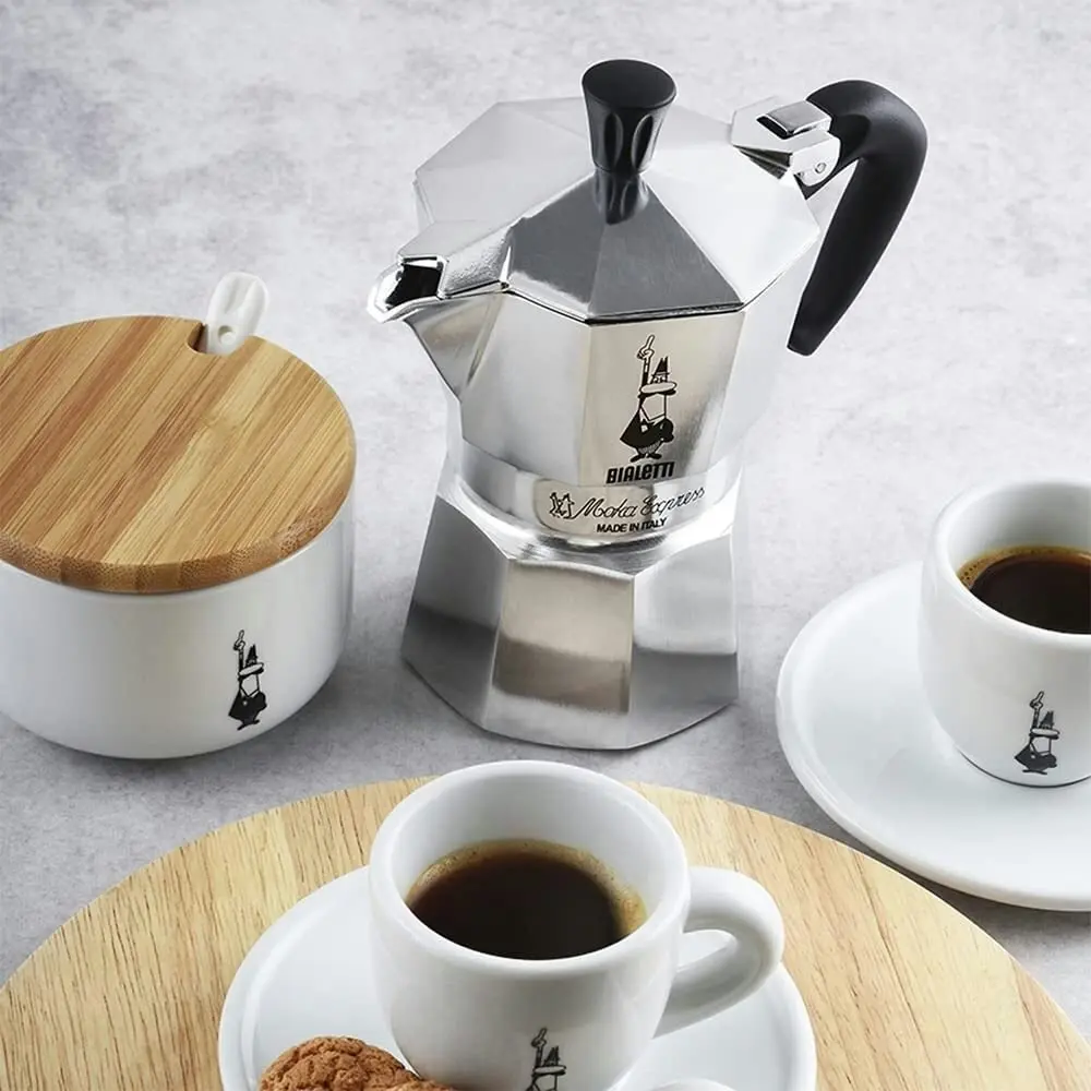 Bialetti Moka 6 Cup Espresso Maker + Perfetto Ground Coffee Gift Set