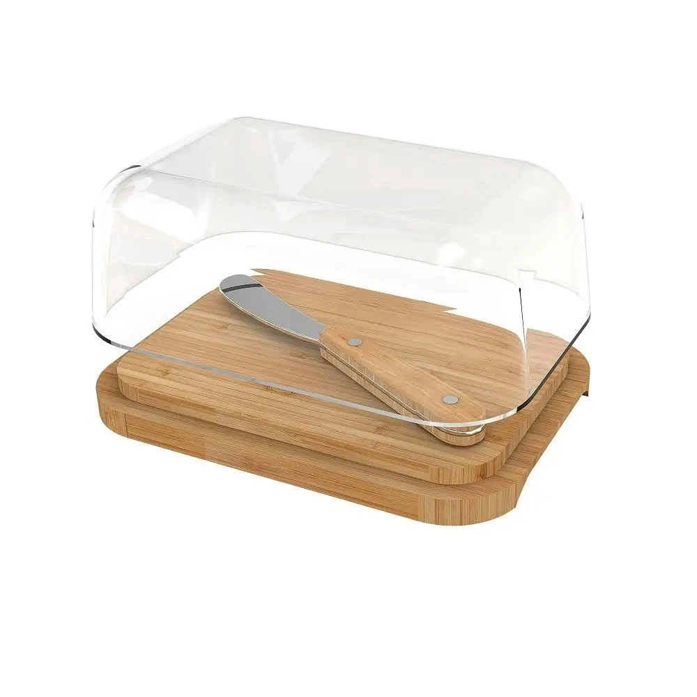 Pebbly Glass Butterdish And Spreader