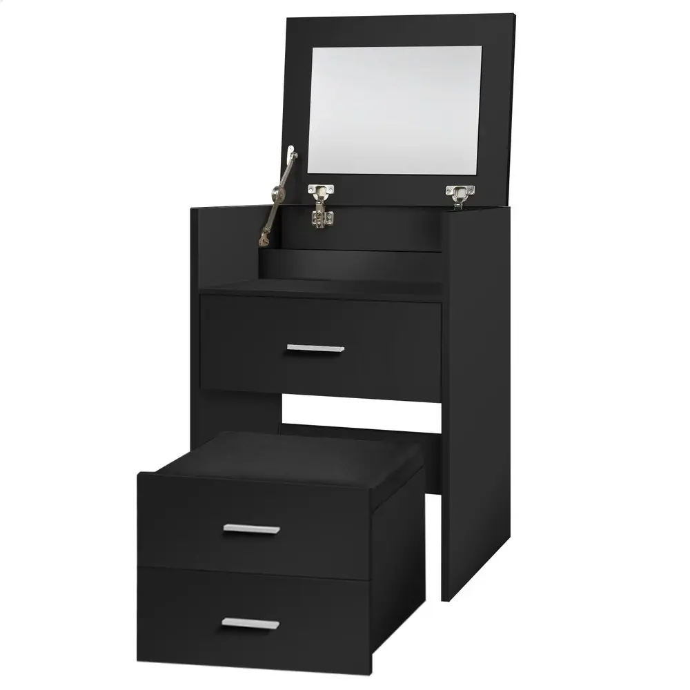 Alfordson Dressing Table Stool Set Nightstand Black