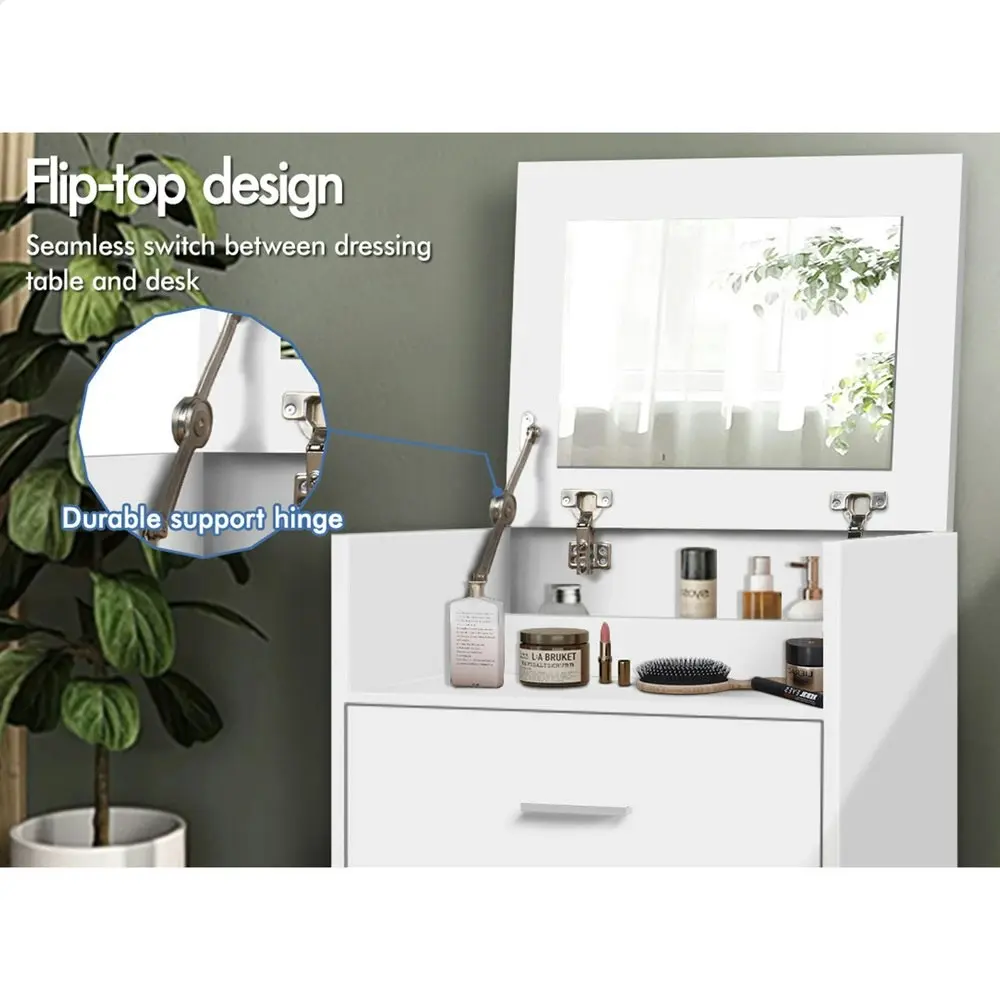 Alfordson Dressing Table Stool Set Nightstand White