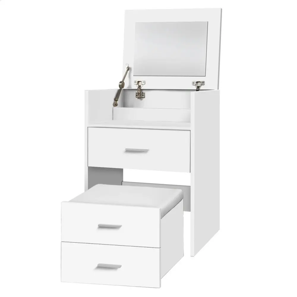 Alfordson Dressing Table Stool Set Nightstand White