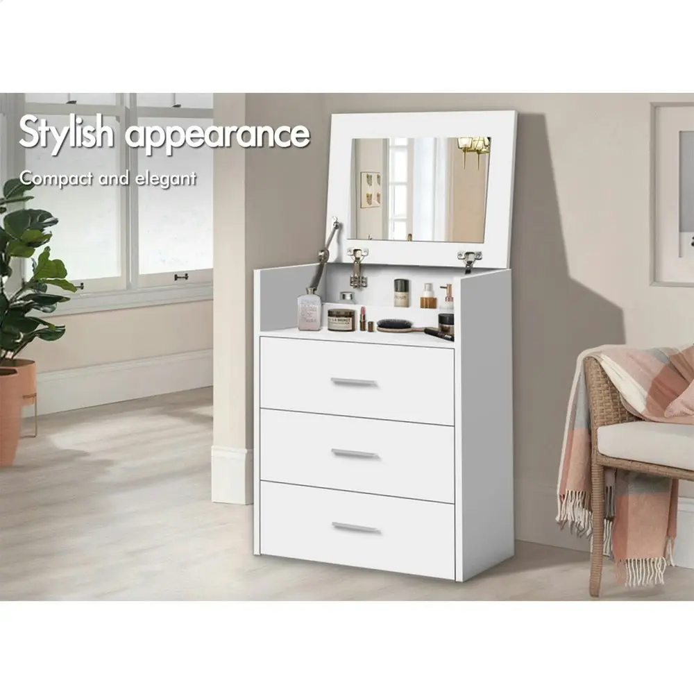 Alfordson Dressing Table Stool Set Nightstand White