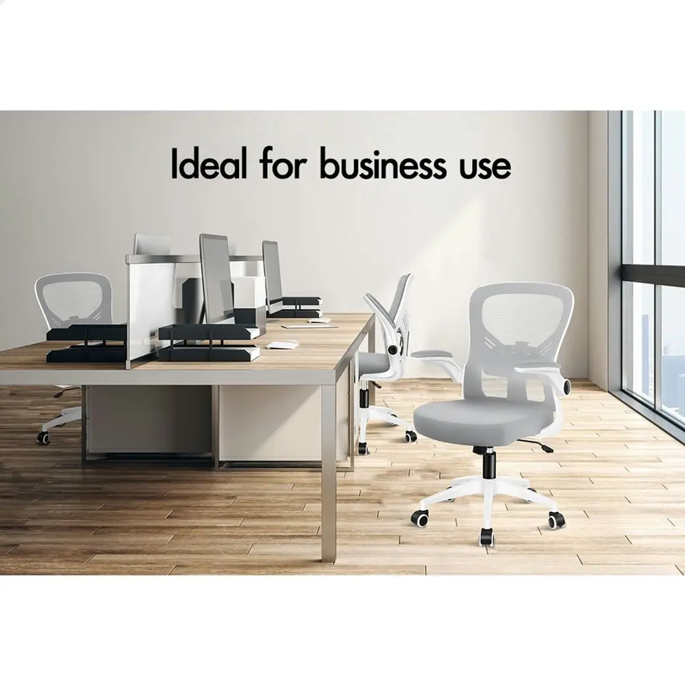 Alfordson Mesh Mid Back Computer Office Chair - Grey White