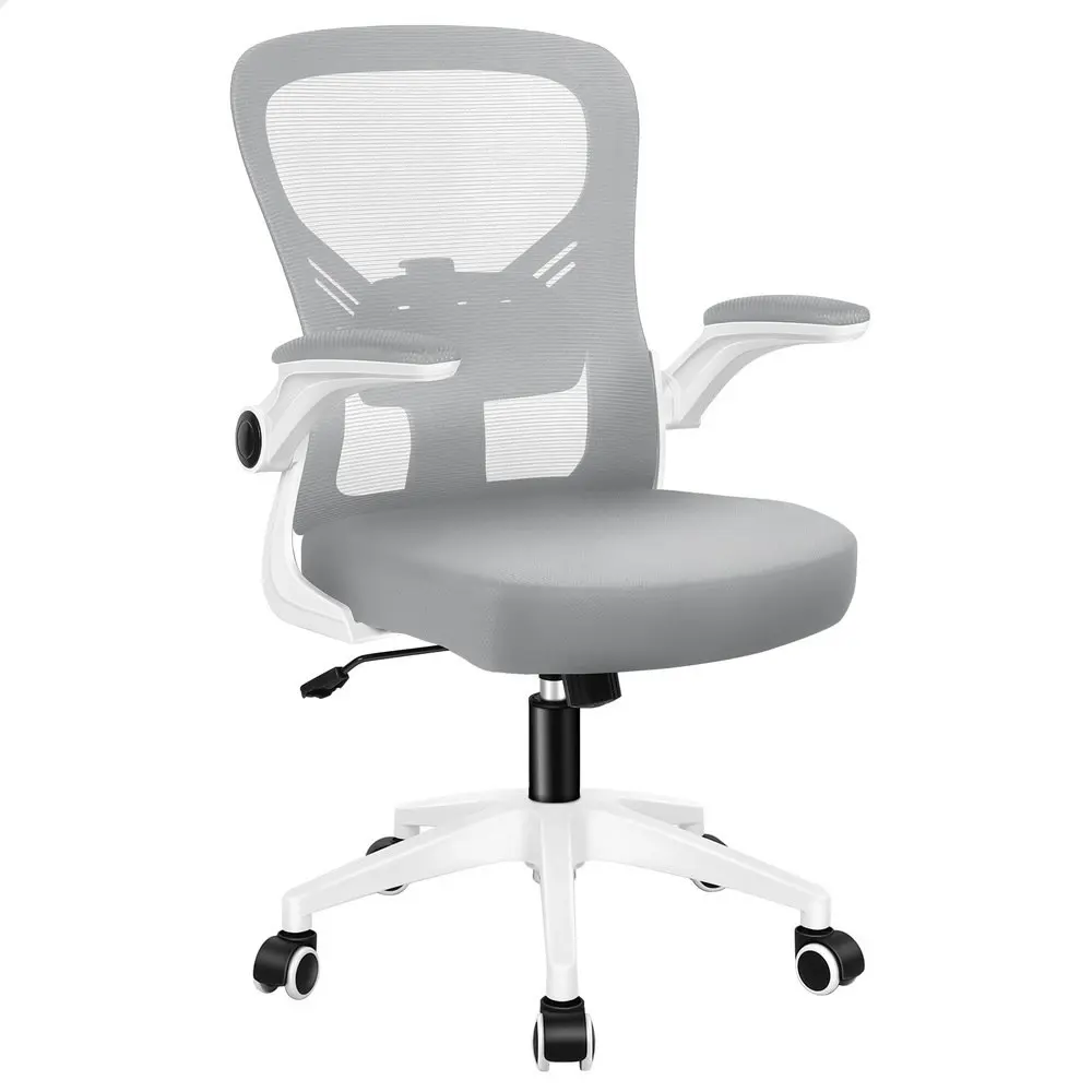 Alfordson Mesh Mid Back Computer Office Chair - Grey White