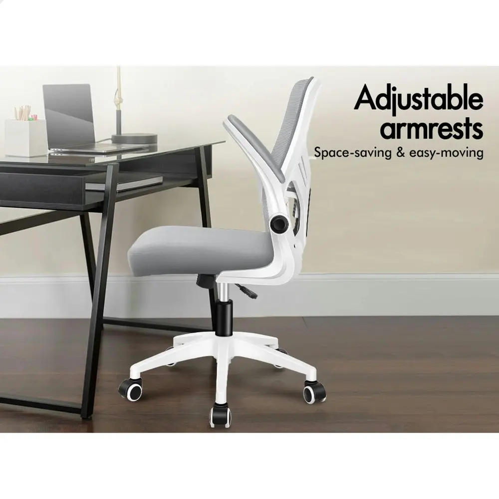 Alfordson Mesh Mid Back Computer Office Chair - Grey White