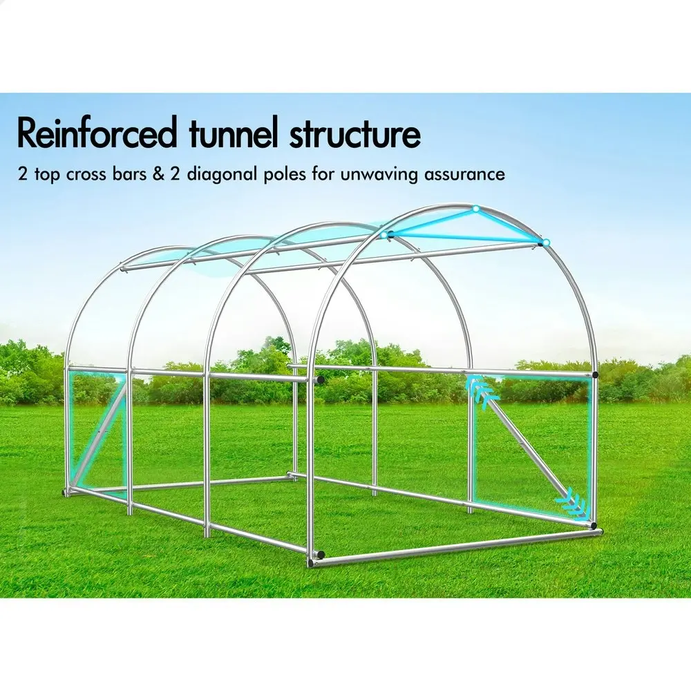 Alfordson Greenhouse Dome Shed Walk-in Tunnel Plant Garden Storage Cover 3x2x2M