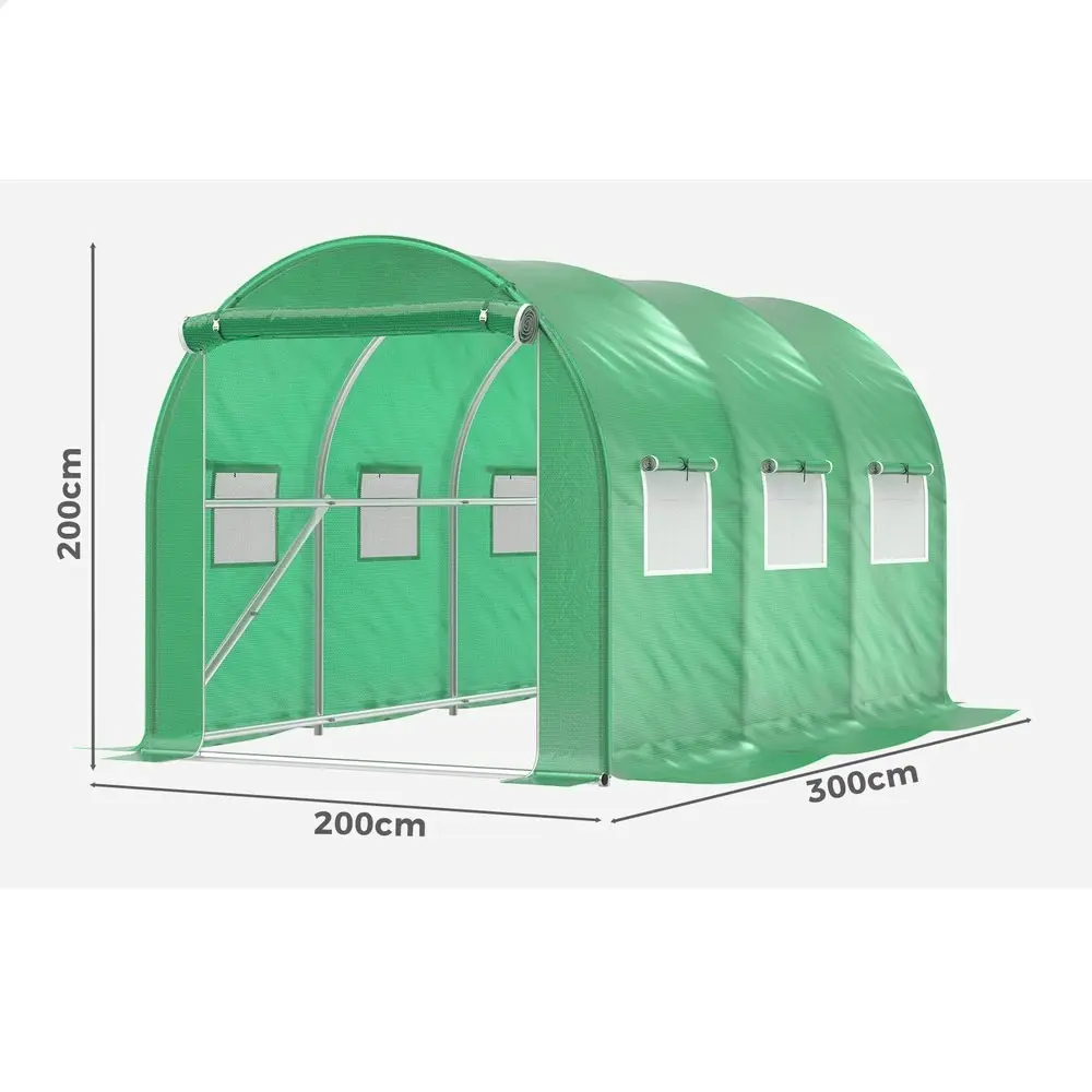 Alfordson Greenhouse Dome Shed Walk-in Tunnel Plant Garden Storage Cover 3x2x2M