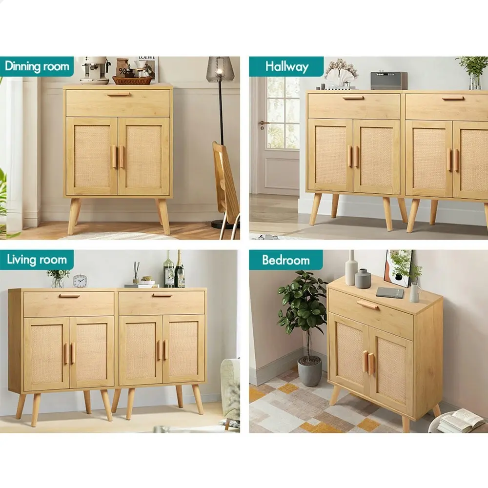 Alfordson Sideboard Rattan Chest of Drawers Oak