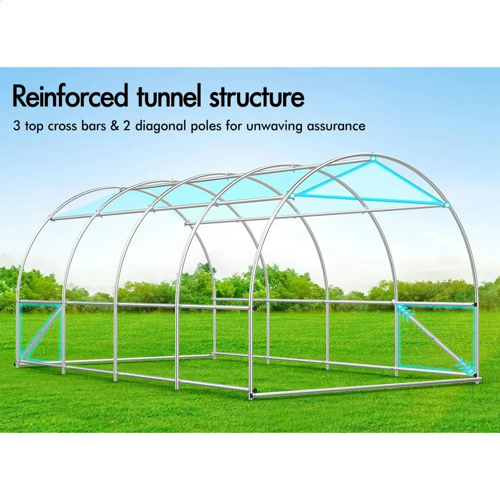 Alfordson Greenhouse Dome Shed Walk-in Tunnel Plant Garden Storage Cover 4x3x2M