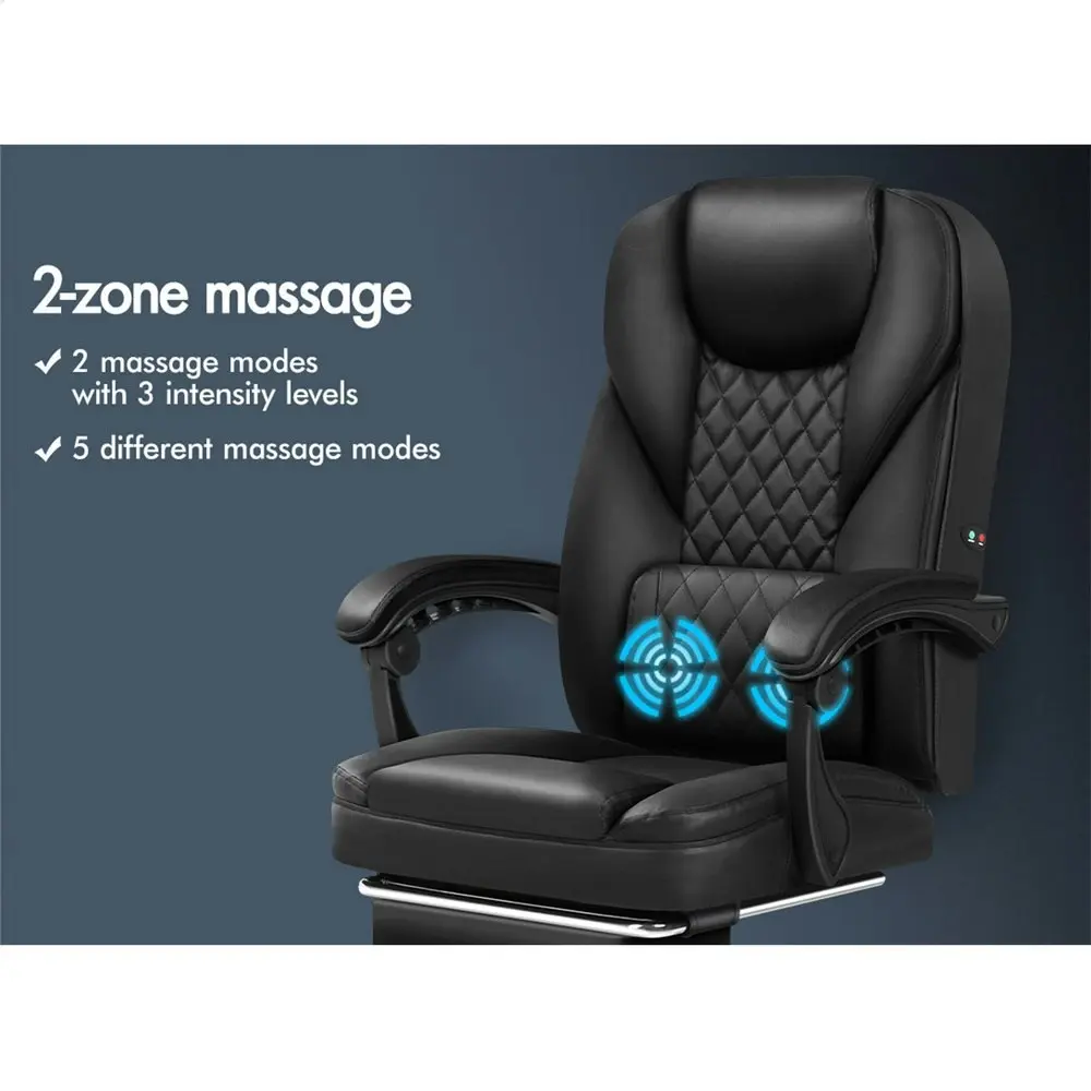 Alfordson Massage Office Chair Executive Recliner Gaming Computer Leather Seat Black