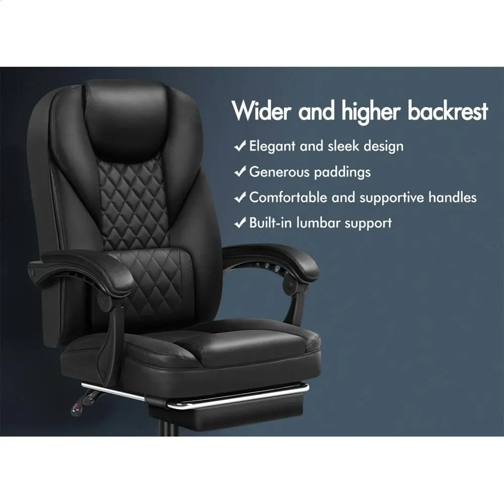 Alfordson Massage Office Chair Executive Recliner Gaming Computer Leather Seat Black