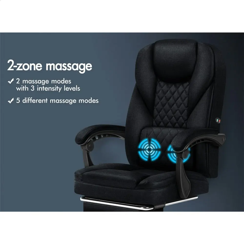 Alfordson Massage Office Chair Executive Recliner Gaming Computer Fabric Seat Black