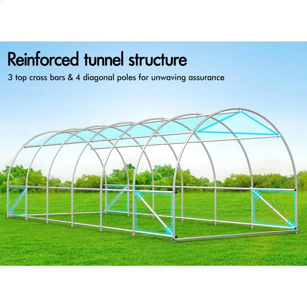 Alfordson Greenhouse Dome Shed Walk in Tunnel Plant Garden Storage Cover 6x3x2M