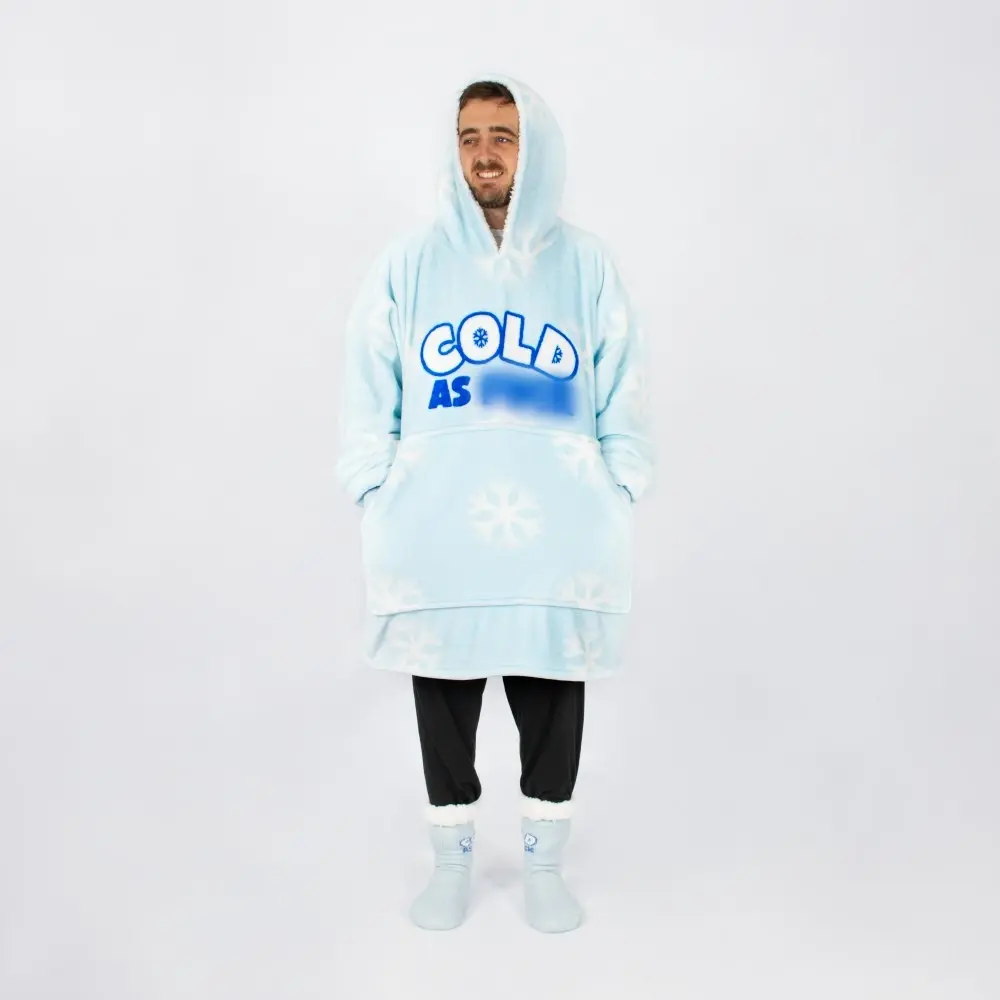 Cold AF Blue Oversized Blanket Hoodie