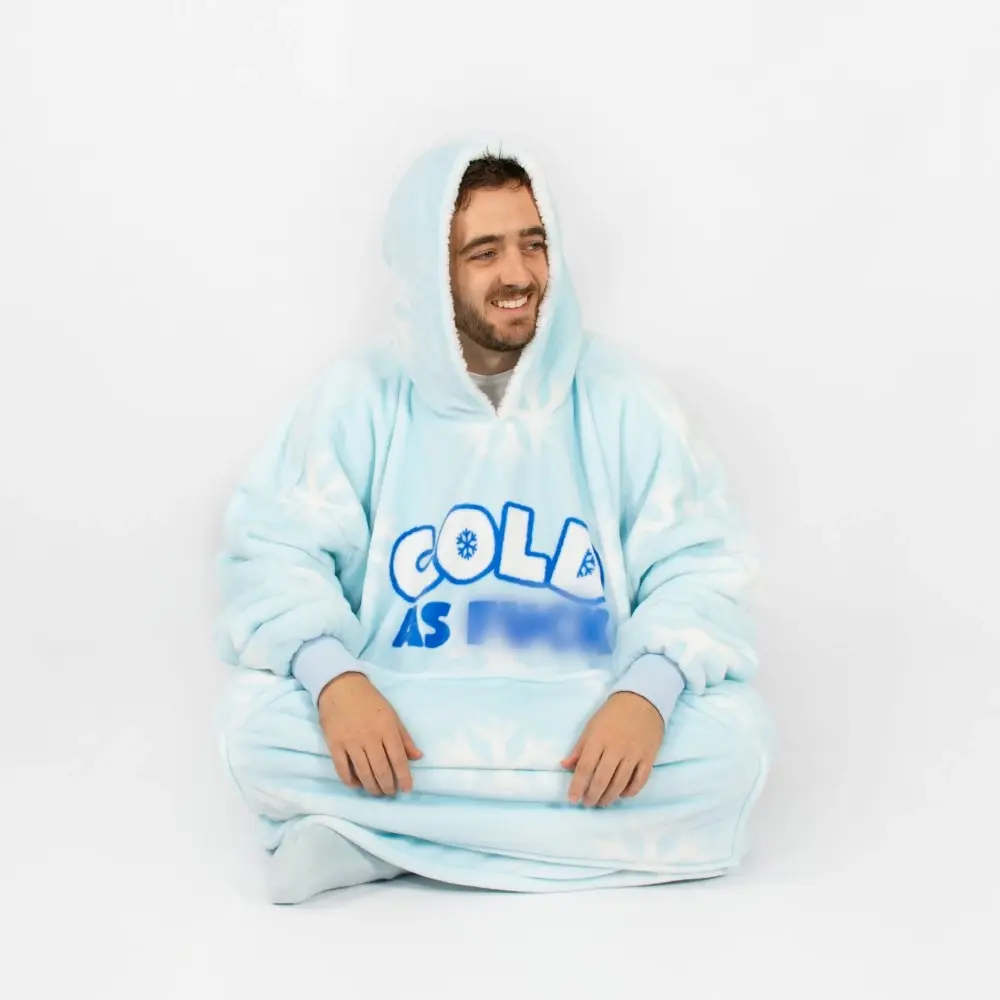 Cold AF Blue Oversized Blanket Hoodie