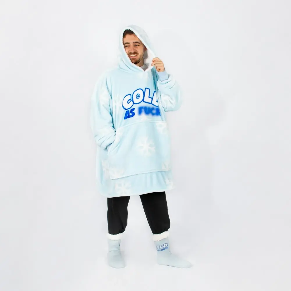 Cold AF Blue Oversized Blanket Hoodie