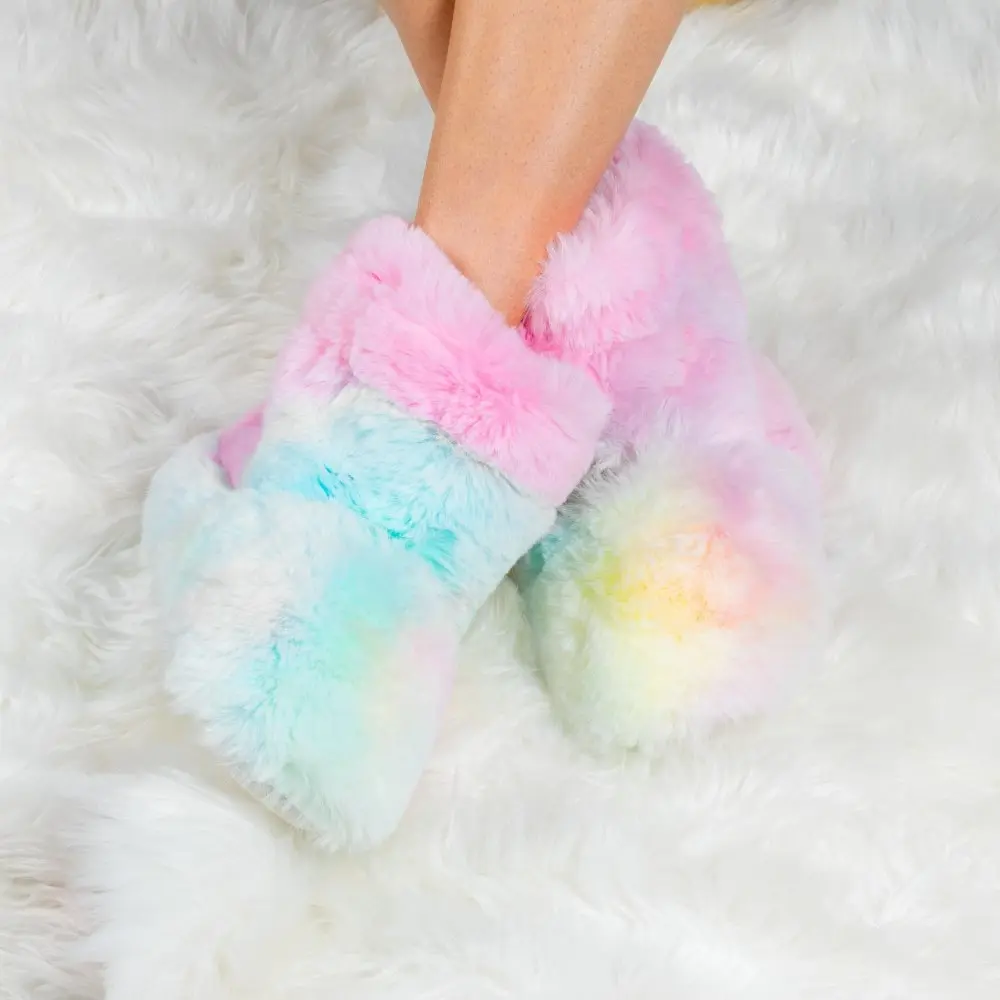 Rainbow Cosy Heated Slippers