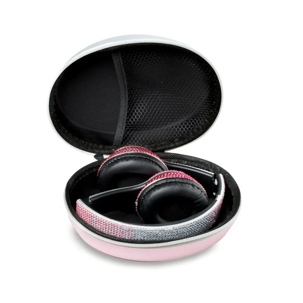 Glitz Pink Ombre Headphones w Case