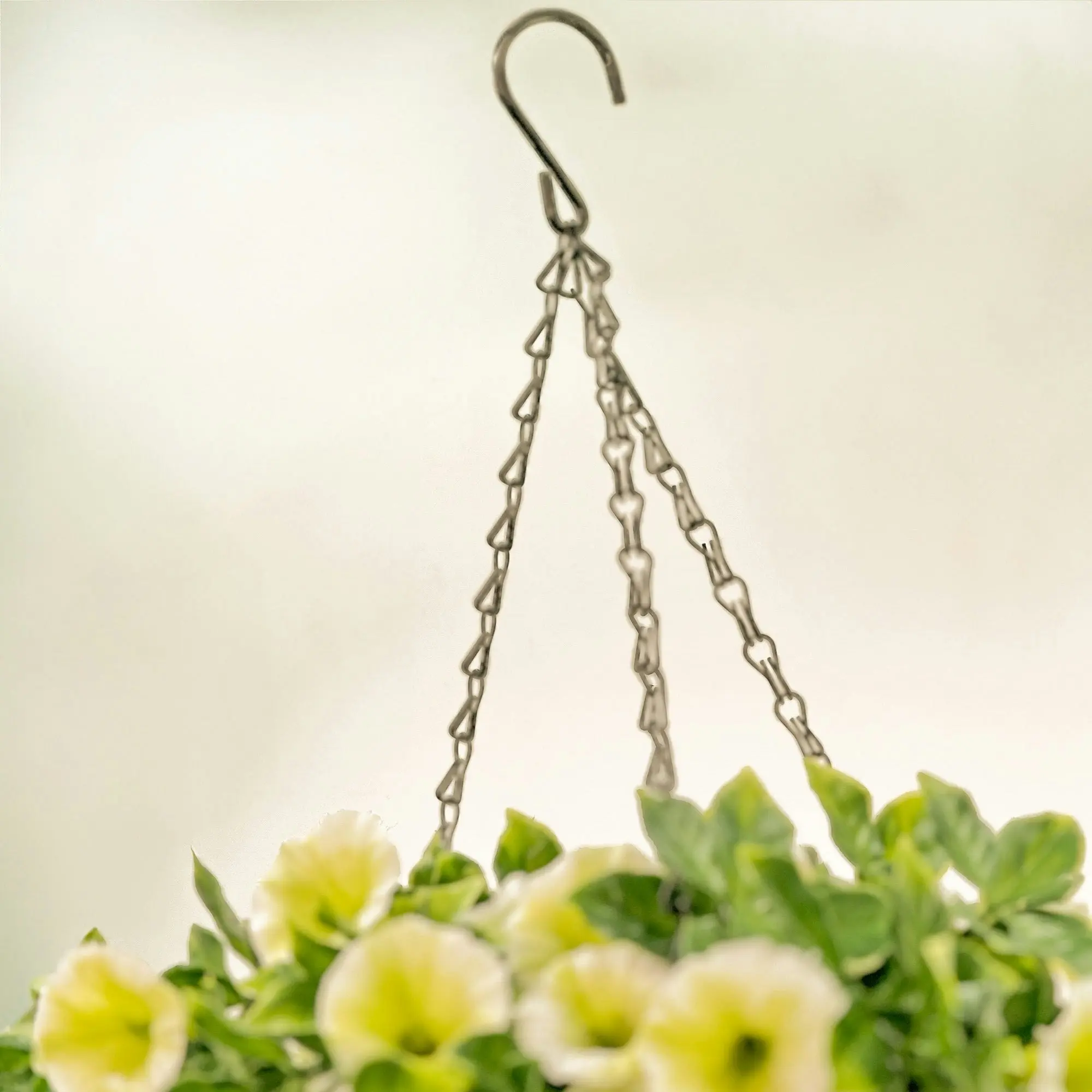 Hanging Baskets - Artificial Petunia (Morning Glory) - White 33cm Outdoor