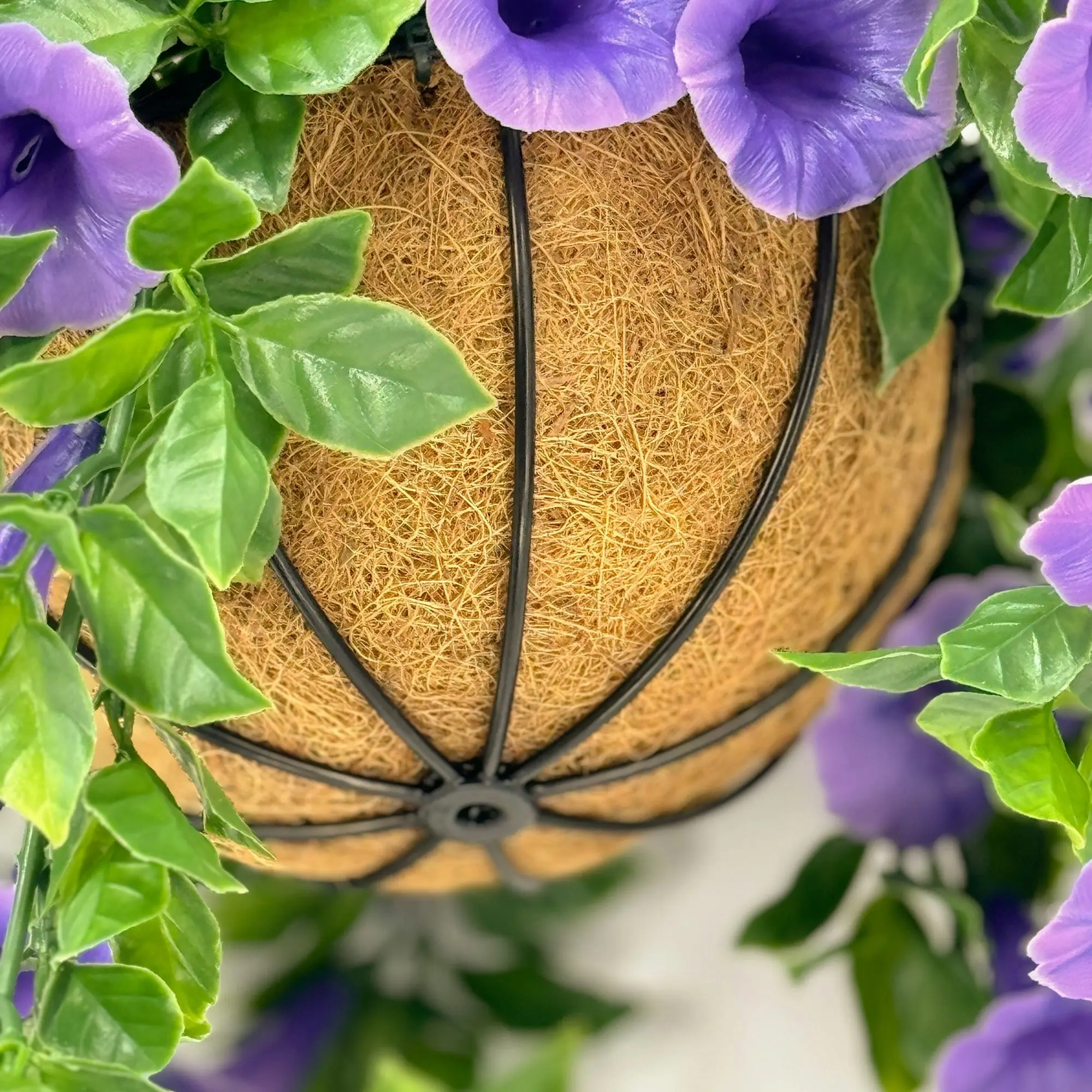 Hanging Baskets - Artificial Petunia (Morning Glory) - Purple 33cm Outdoor