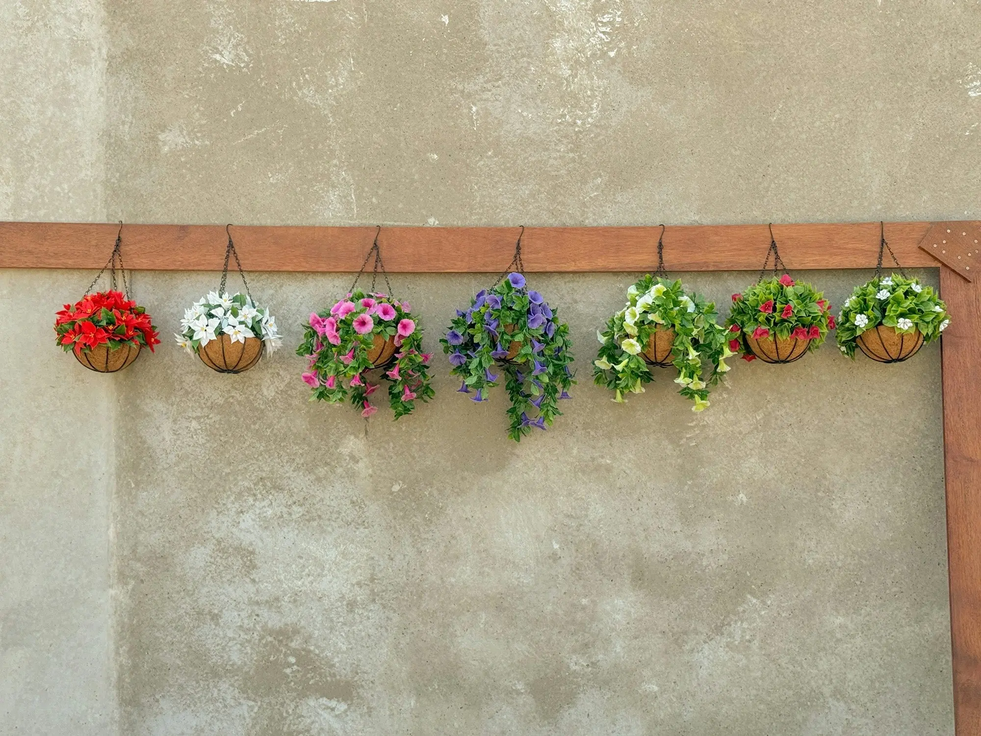 Hanging Baskets - Artificial Petunia (Morning Glory) - Purple 33cm Outdoor