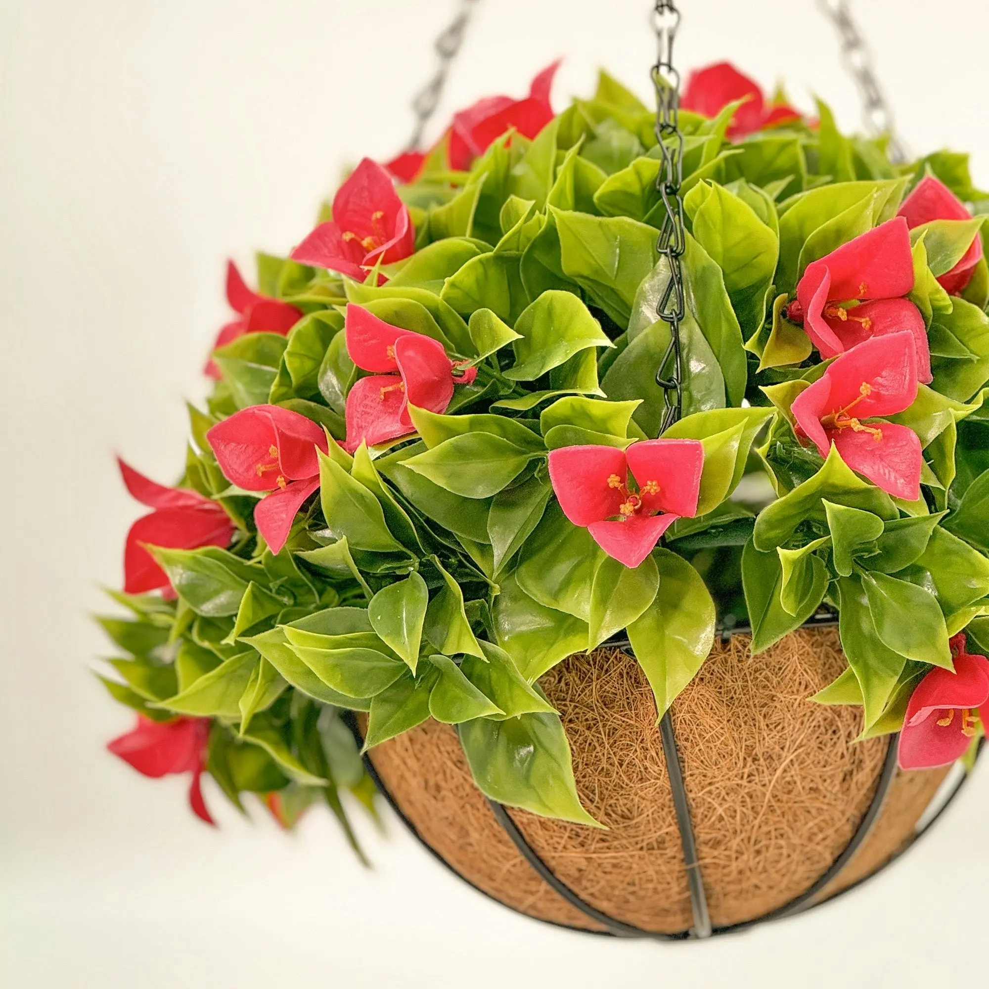 Hanging Baskets - Artificial Bougainvillea - Pink 33cm Outdoor